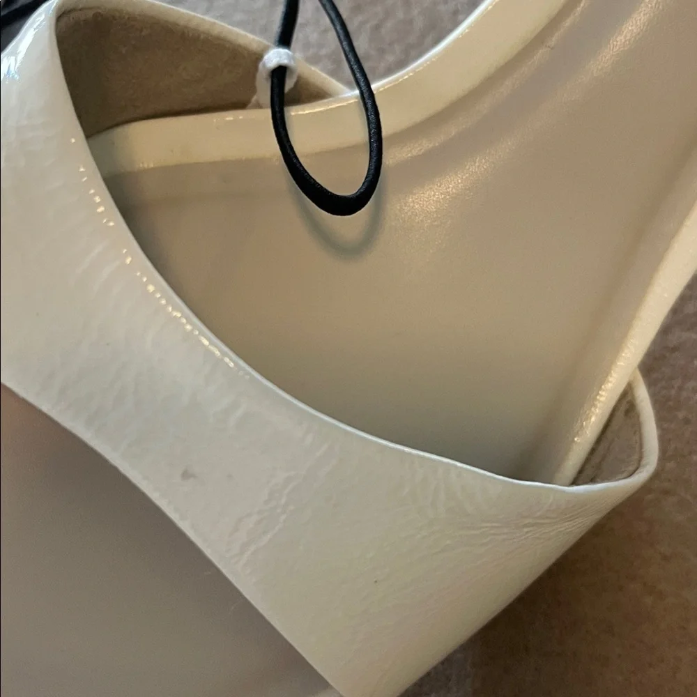 Zara Leather Cream / Off White Slides / Sandals  NWT - 7.5 / 38 - Picture 13 of 13